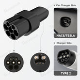 Typ 2 až TeslaNabíjecí adaptér pro elektromobily /NACS (pouze střídavý proud)